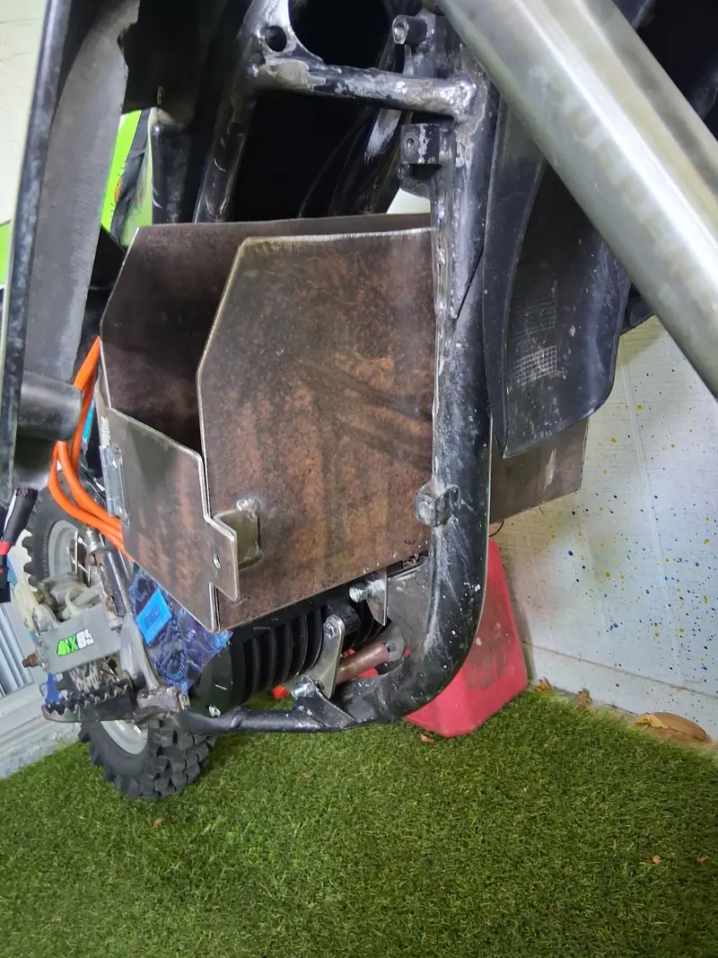 Custom metal battery box fabricated for an electric dirt bike