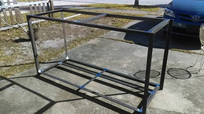 Welded steel tube frame ready for finishing